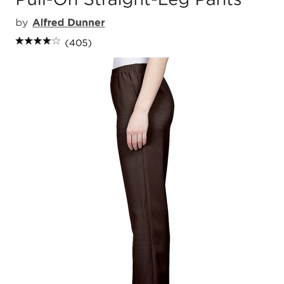 Size 6 Petite Alfred Dunner Classic Pull-On Straight-Leg Pants in Grey - Picture 5 of 5